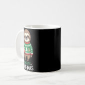 Funny Sloth Lover Christmas Merry Slothmas Ugly Ho Koffiemok (Voorkant links)