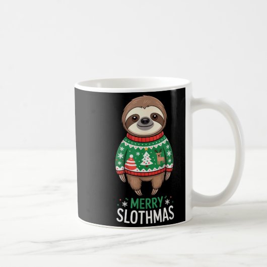 Funny Sloth Lover Christmas Merry Slothmas Ugly Ho Koffiemok (Rechts)