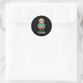 Funny Sloth Lover Christmas Merry Slothmas Ugly Ho Ronde Sticker (Tas)