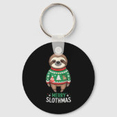 Funny Sloth Lover Christmas Merry Slothmas Ugly Ho Sleutelhanger (Voorkant)