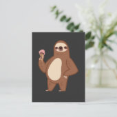 Funny Sloth met Ice Cream Dierenvriend Briefkaart (Staand voorkant)
