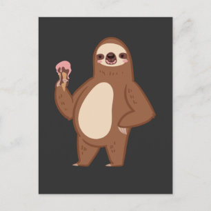 Funny Sloth met Ice Cream Dierenvriend Briefkaart