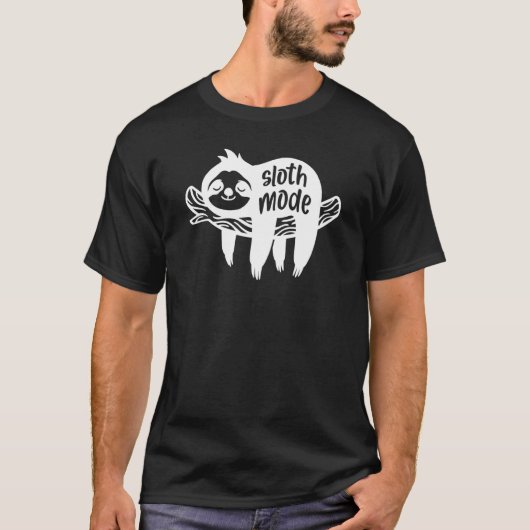 Funny Sloth Mode White Gag T-shirt (Voorkant)
