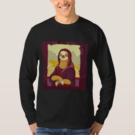 Funny Sloth Monalisa T-shirt (Voorkant)