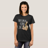 Funny Sloth Natural Born Chiller Fun Gag T-shirt (Voorkant volledig)