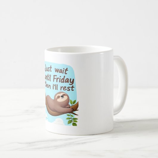 Funny Sloth on a Tree � Just Make It to Friday Ove Koffiemok (Voorkant rechts)