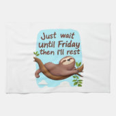 Funny Sloth on a Tree � Just Make It to Friday Ove Theedoek (Horizontaal)