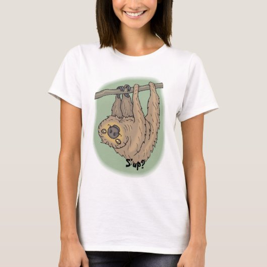 Funny Sloth ondersteboven in de boom T-shirt (Voorkant)