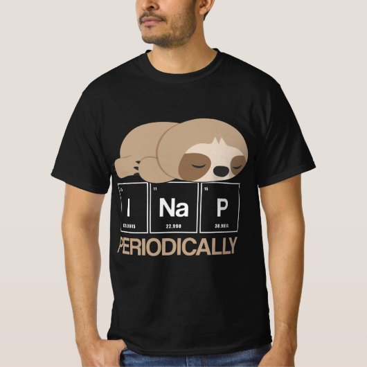Funny Sloth Periodic Table Science Physics  T-shirt (Voorkant)