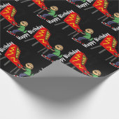 Funny Sloth Pplaying Pinball Cartoon Cadeaupapier (Hoek)