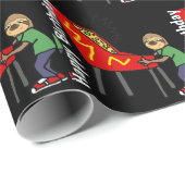 Funny Sloth Pplaying Pinball Cartoon Cadeaupapier (Rol Hoek)