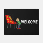 Funny Sloth Pplaying Pinball Cartoon Deurmat (Voorkant)