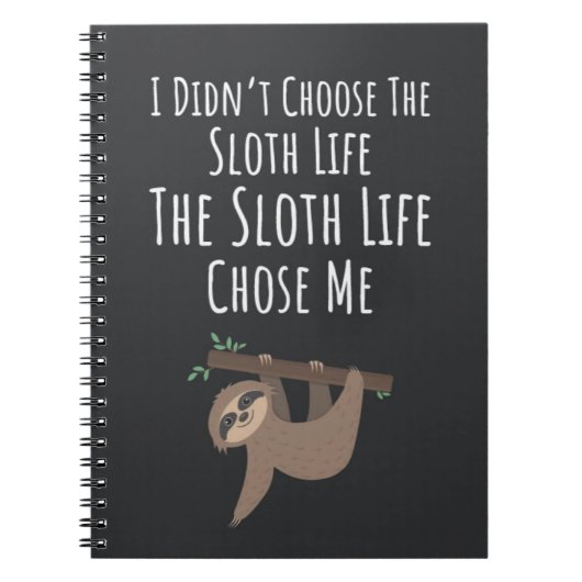 Funny Sloth Related Gifts Lazy Humor Tired Notitieboek (Voorkant)