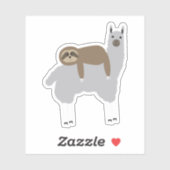 Funny Sloth Riding Llama Gifts Sticker (Vel)