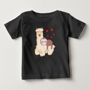 Funny Sloth Riding Llama Shirt grappig Alpaca Hear