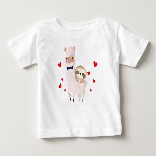 Funny Sloth Riding Llama Shirt grappig Alpaca Hear (Voorkant)