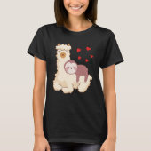 Funny Sloth Riding Llama Shirt grappig Alpaca Hear (Voorkant)