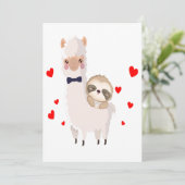 Funny Sloth Riding Llama Shirt grappig Alpaca Hear Bedankkaart (Staand voorkant)