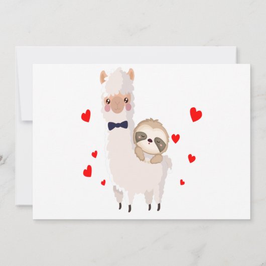 Funny Sloth Riding Llama Shirt grappig Alpaca Hear Bedankkaart (Achterkant)