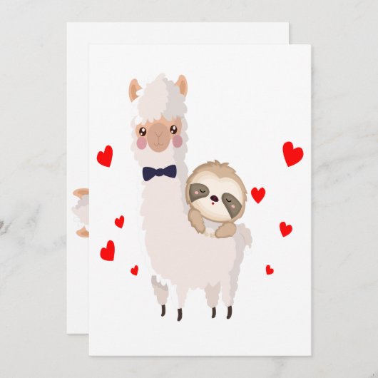 Funny Sloth Riding Llama Shirt grappig Alpaca Hear Bedankkaart (Voorkant / Achterkant)