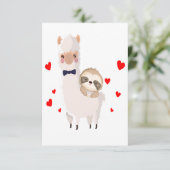 Funny Sloth Riding Llama Shirt grappig Alpaca Hear Bedankkaart (Staand voorkant)