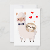 Funny Sloth Riding Llama Shirt grappig Alpaca Hear Bedankkaart (Achterkant)