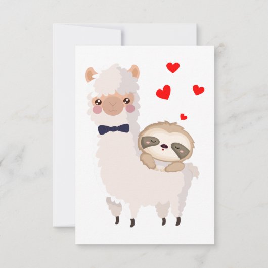 Funny Sloth Riding Llama Shirt grappig Alpaca Hear Bedankkaart (Achterkant)