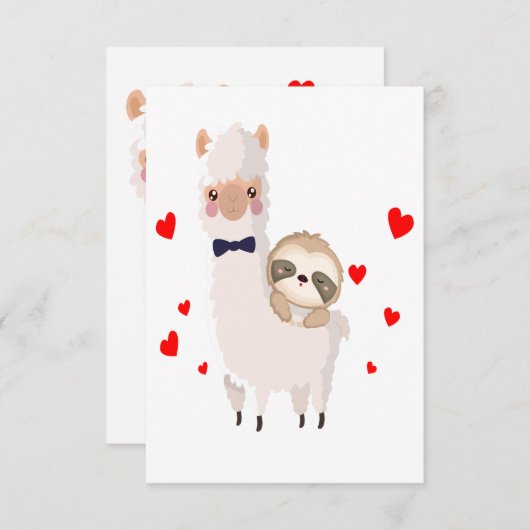 Funny Sloth Riding Llama Shirt grappig Alpaca Hear Bedankkaart (Voorkant / Achterkant)