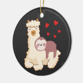 Funny Sloth Riding Llama Shirt grappig Alpaca Hear Keramisch Ornament (Links)