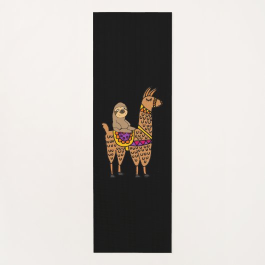 Funny Sloth Riding Llama Yoga Mat (Voorkant)