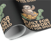 Funny Sloth Riding Turtle Cadeaupapier (Rol Hoek)