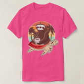 Funny Sloth Riding Turtle Drink zijn T-shirt (Design voorkant)