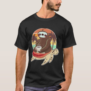 Funny Sloth Riding Turtle Drink zijn T-shirt