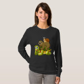 Funny Sloth Riding Turtle Slak Cute Trage Animals T-shirt (Voorkant volledig)