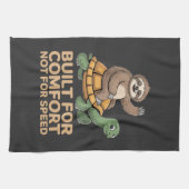 Funny Sloth Riding Turtle Theedoek (Horizontaal)