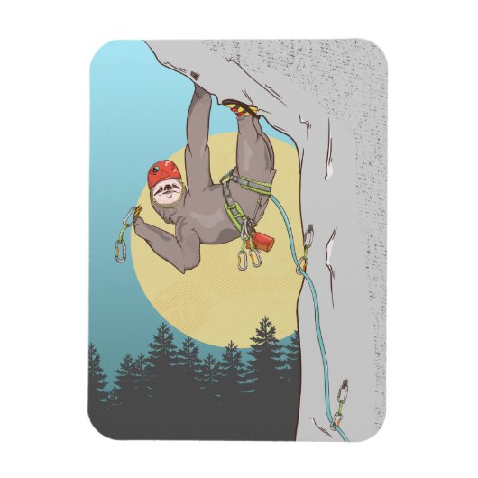 Funny sloth rock magneet (Verticaal)