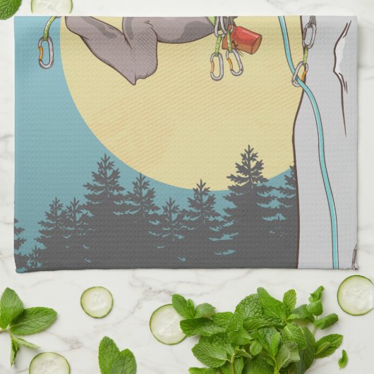 Funny sloth rock theedoek (Gevouwen)