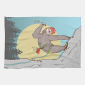 Funny sloth rock theedoek (Horizontaal)