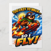 Funny Sloth Rocket Meme, Too Lazy to Walk So I Fly Bedankkaart (Voorkant / Achterkant)