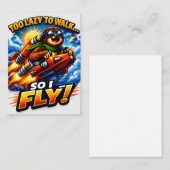Funny Sloth Rocket Meme, Too Lazy to Walk So I Fly Notitiekaartje (Voorkant / Achterkant)