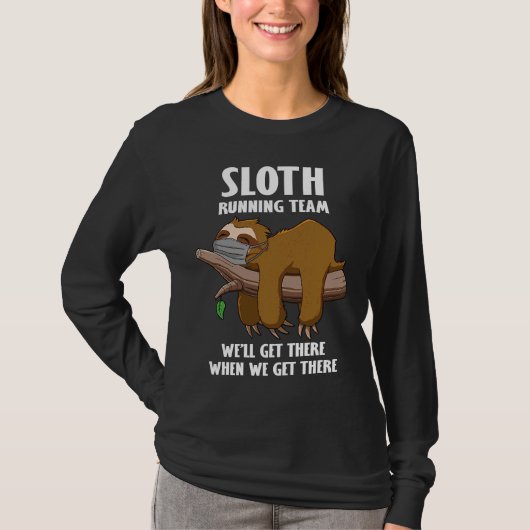 Funny Sloth Running Team Face Mask T-shirt (Voorkant)