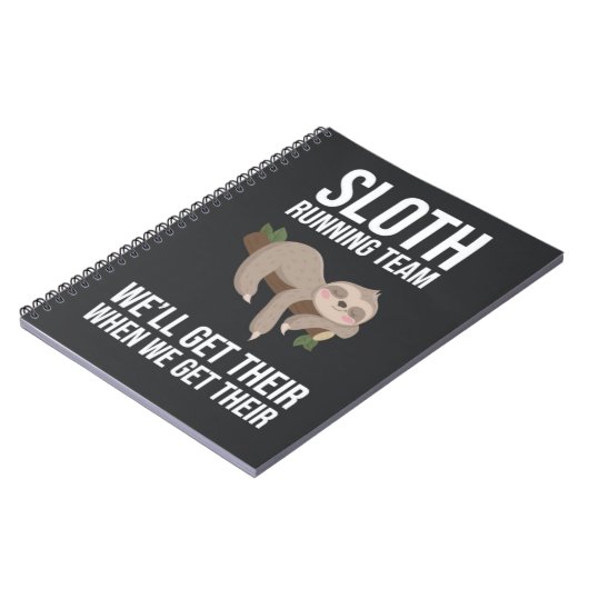 Funny Sloth Running Team Gifts Slow Runners  Notitieboek (Linkerzijde)