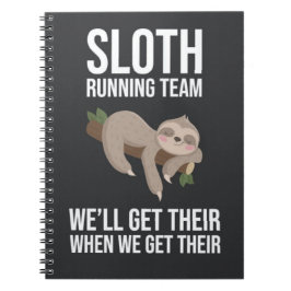 Funny Sloth Running Team Gifts Slow Runners  Notitieboek
