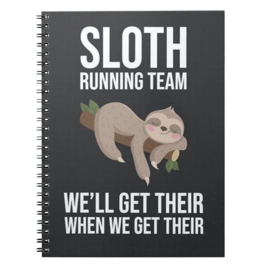 Funny Sloth Running Team Gifts Slow Runners  Notitieboek (Voorkant)