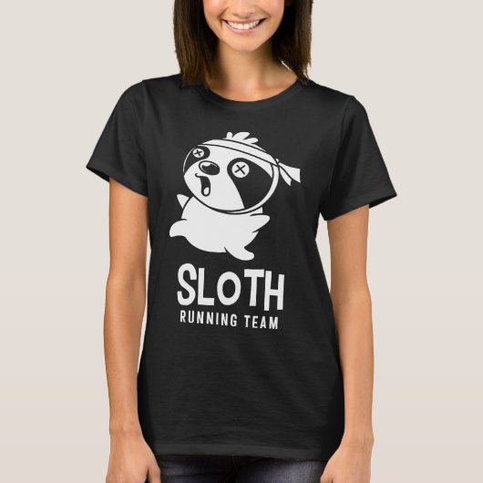 Funny Sloth Running Team Sports Jogging T-shirt (Voorkant)