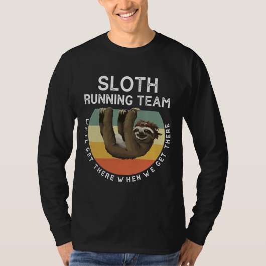 Funny Sloth Running Team T-shirt (Voorkant)