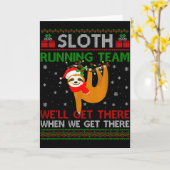 Funny Sloth Running Team Xmas Lights Ugly Sloth Ch Kaart (Gele Bloem)