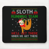 Funny Sloth Running Team Xmas Lights Ugly Sloth Ch Muismat (Voorkant)