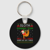 Funny Sloth Running Team Xmas Lights Ugly Sloth Ch Sleutelhanger (Voorkant)