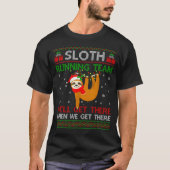 Funny Sloth Running Team Xmas Lights Ugly Sloth Ch T-shirt (Voorkant)